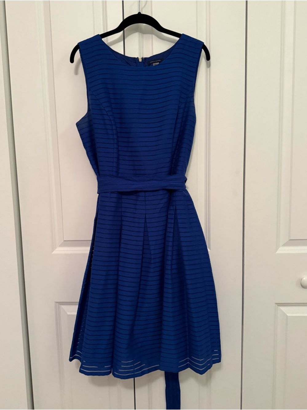 Tommy Hilfiger Royal Blue Sleeveless Belted Midi Dress